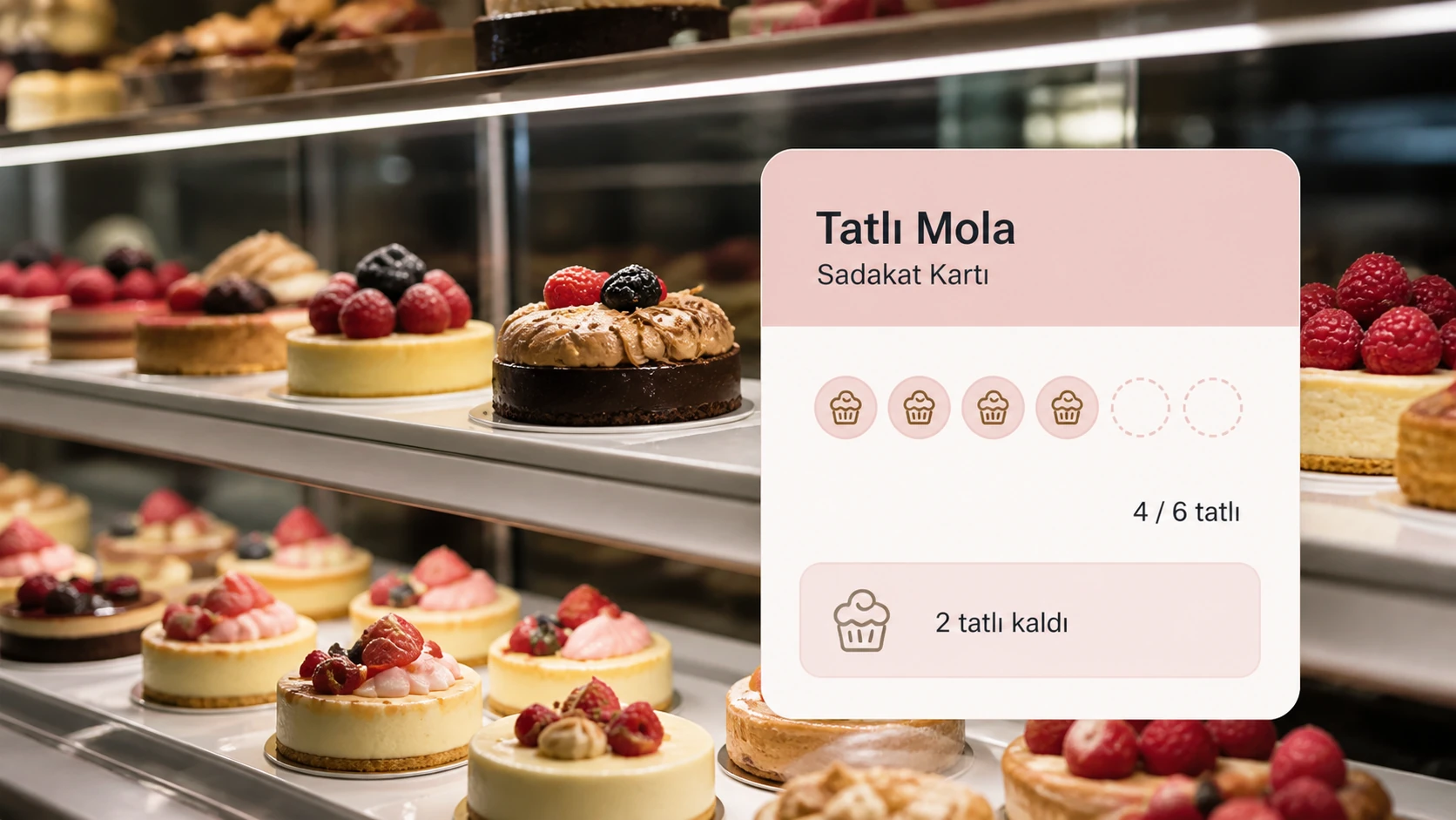 Pastane ve tatlıcı için özel sadakat kartı sayfası örneği