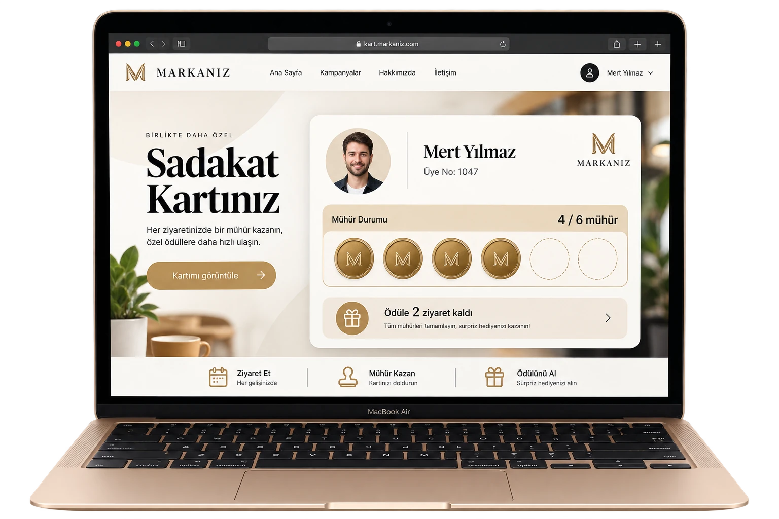 kart.markaniz.com adresinde çalışan sadakat kartı sitesi